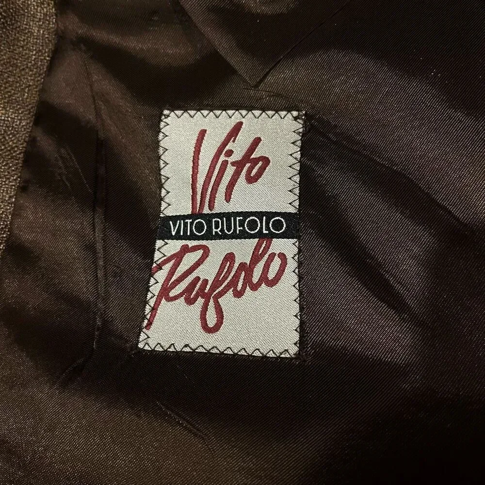 Vito Rufolo Brown Suit Jacket Sports Coat Blazer Men’s 46R